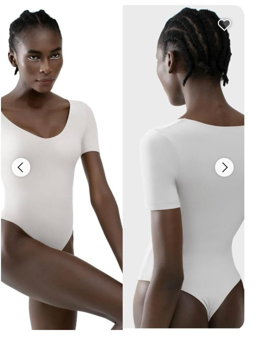Cider White Short Sleeve V-Neck Bodysuit